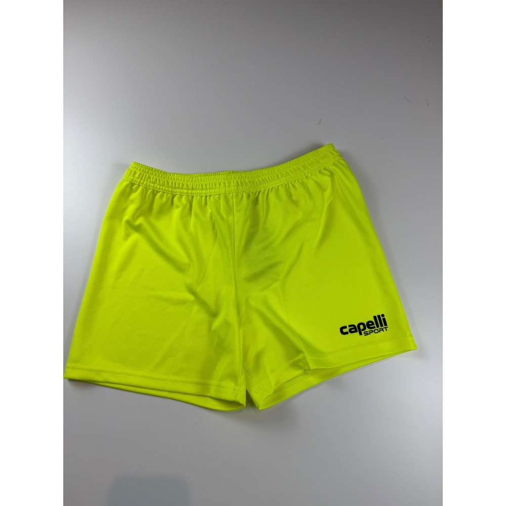 Capelli Sport Womens Small Neon Yellow‎ CS-Dry Athletic Soccer Shorts NWT